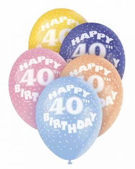 Happy 40th Birthday Balloons pk5