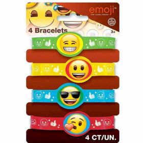 Emoji Stretchy Bracelets, pk4
