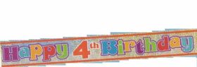 Happy 4th Birthday Banner