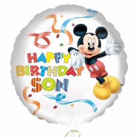 Mickey Mouse Happy Birthday Son Standard HX Foil Balloon