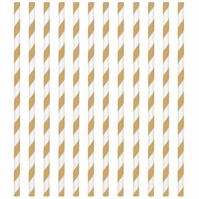 Gold Paper Straws, pk24