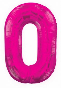 Pink Glitz Number Foil Balloon - 0