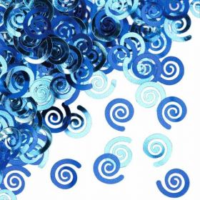 Classic Blue Pastel Swirls Confetti