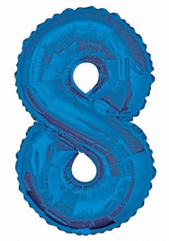 Blue Glitz Number Foil Balloon - 8