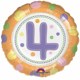 SpotOn 4th Happy Birthday Standard Foil Balloons