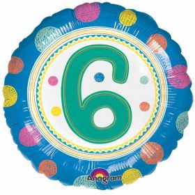 SpotOn 6th Happy Birthday Standard Foil Balloons