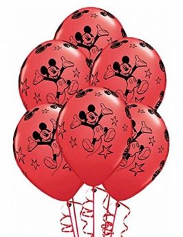Mickey Mouse Balloons, helium quality pk6 12 ins