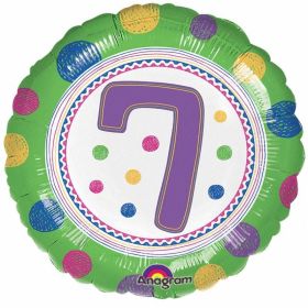 SpotOn 7th Happy Birthday Standard Foil Balloons