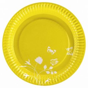 Yellow Party Paper Plates, pk8