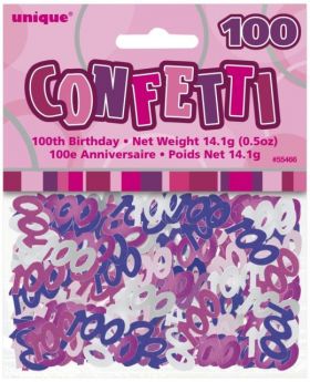 Pink Glitz 100th Birthday Confetti - 5oz