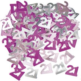 Pink Glitz 21 Party Confetti