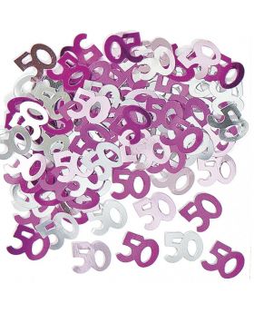 Pink Glitz 50 Party Confetti