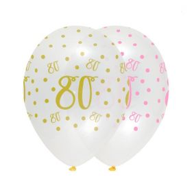 Pink Chic Happy Age 80 Latex Balloons 12'', pk6