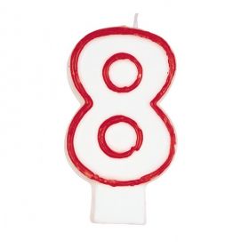 red and white candle 8