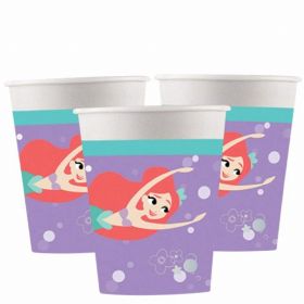 Ariel Under The Sea Paper Cups 200ml, pk8