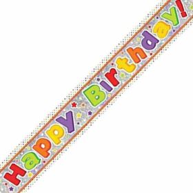 Happy Birthday Holographic Foil Banner