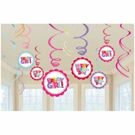 Birthday Girl Hanging Swirl Decoration