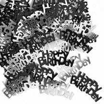 Black Glitz Happy Birthday Party Confetti