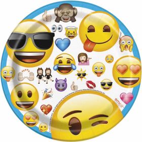 Emoji 7'' Round Plates pk8