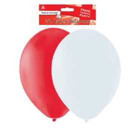 St. Georges Day / England Red & White Latex Balloons 20 Pack