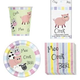 Farmyard Party Tableware Pack for 16