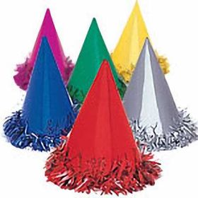 Fringed Cone Party Hats 6pk 