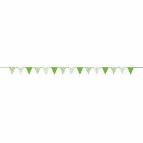 Lime Green Dot & Stripe Paper Flag Banner - 12ft
