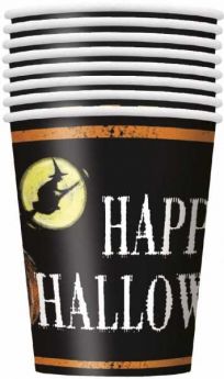 Ghostly Happy Halloween Paper Cups, pk8