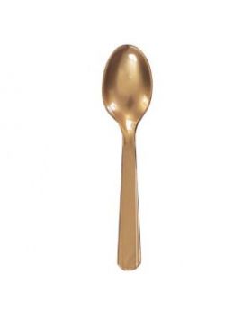 Gold plastic spoons pk20