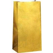 Gold Paper Party Bags 10pk
