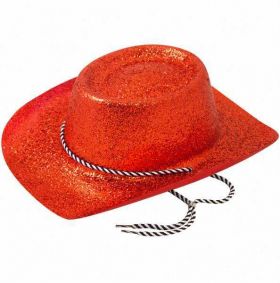 Red Glitter Cowboy Hat