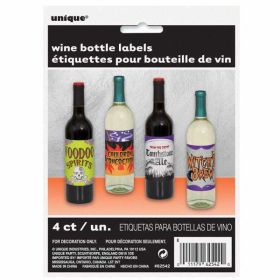 Halloween Wine Bottle Labels pk4