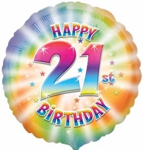 Happy 21st Birthday Circle Foil Balloon