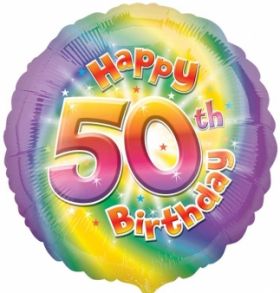 Happy 50th Birthday Circle Foil Balloon