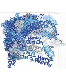 Blue Glitz Happy Birthday  Party Confetti