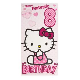 Hello Kitty Age 8 Birthday Card 