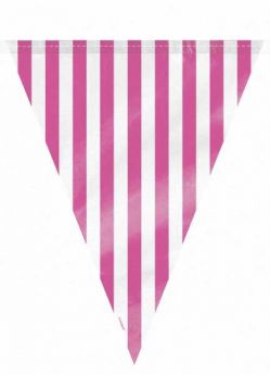 Hot Pink Stripe Flag Banner, 12ft