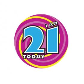 Large 21 Birthday Badge