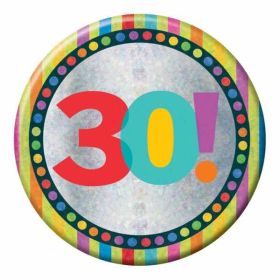 Large Holographic 30th Birthday Badge