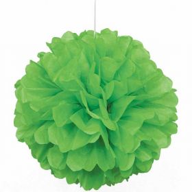 Lime Green Paper Puff Ball Hanging Party Decoration