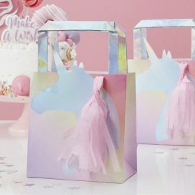 Iridescent ''Make A Wish'' Unicorn Party Bags, pk5