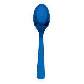 Marine Blue Plastic Spoons, pk20