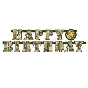 Military Camo Happy Birthday Jointed Banner 1.6m
