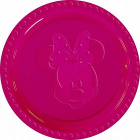 Minnie Mouse Embossed Party Plates Pink 23cm 6pk
