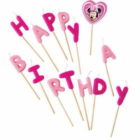 Minnie Mouse Happy Birthday Pick Candles pk14