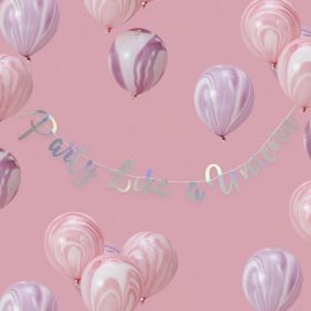 Iridescent Party ''Make A Wish'' Backdrop Bunting