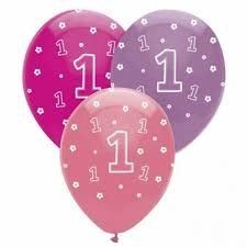 One is Fun Girl Helium quality latex balloons pk6