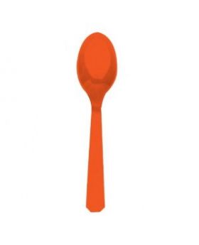 Orange peel plastic spoons pk24