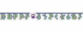 Owl Pal Happy Birthday Letter Banner