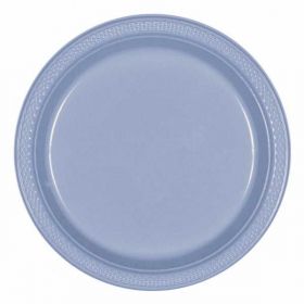 Pastel  Blue Plastic Plates 23cm, 20pk